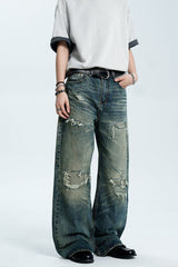 Patched Washed Vintage Jeans