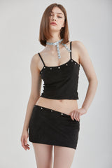 VELVET STUD TOP