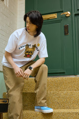 ベージュパピーホワイト半袖tシャツ