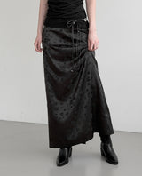 Rose Jacquard Satin Long Skirt
