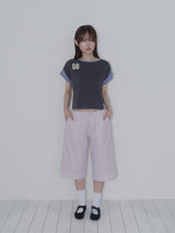 TULIP STRIPE CAPRI PANTS (PINK)
