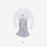 Elle see-through cardigan + Nashi one-piece set