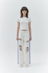 KIRSH PLAIN SLIM FIT T-SHIRT - WHITE 