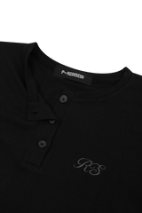 ブラックスターレイヤードヘンリー半袖Tシャツ