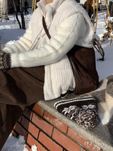 Zero Nine Cozy Snowflake Drop Knit Beanie