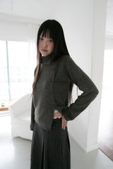 bokashi unbal collar knit top(4colors)