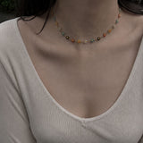 Y2K Colorful Daisy Flower Necklace