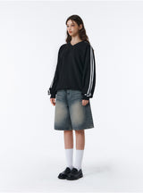 BTB : WAVE WASHING BERMUDA SHORTS [BLUE CORE] [UNISEX]