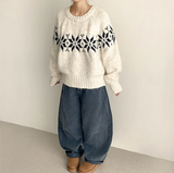 Eve High Quality Nordic Snowflake Round Knit
