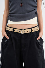 Single eyelet belt