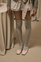 Knit over knee socks - gray   