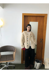 wool kitsch button round fur jacket