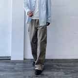 Double Knee Straight-Leg Trousers