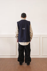 スリーブレスコットンT (NAVY)