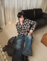 Linear Rivet Dirty Wash Denim Pants
