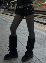 Steel Stud Shorts Belt Set