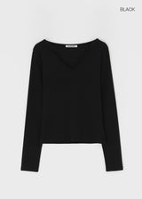 [B-BASIC] Tension Standard V-Neck Long Sleeve T-Shirt (3 SIZE)