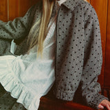 Wool Dot Herringbone Jumper (black)