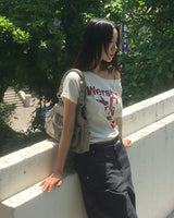 エピークラックプリントオフショルダーショートスリーブTシャツ