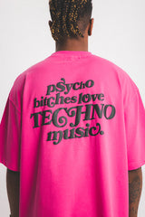 サイコ B*tches パフプリントTシャツ