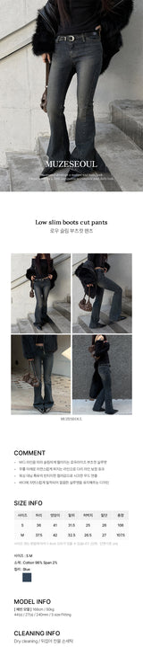 Low slim boots cut pants