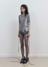 Starcut Jersey Collar Tee / Mint Grey