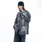 Washed Painted Check Shirt - CHARCOAL