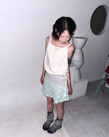 (2color) Lace Drawstring Sleeveless Blouse