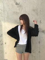 モヘアカーディガン
