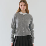 RVS Round Neck Cardigan Melange Gray