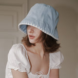 Triangle Stitch Bucket Hat (Light Blue Denim)