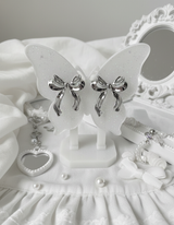 [ILLIT イロハ, NMIXX へウォン Piercing] バレリーナリボンピアス - Silver