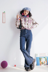 High-waisted skinny flared jeans