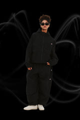 SPIDERWEB HOODED JACKET BLACK