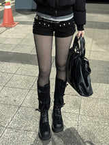 Vintage steel suede long boots