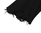 damage cutting bermuda pants (black)