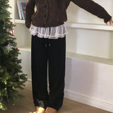 コハシフォンレースレイヤードツーウェイスウェットパンツ