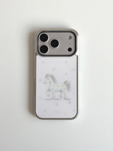 [Magsafe] ピンクポニー シルバーガラスバンパーケース