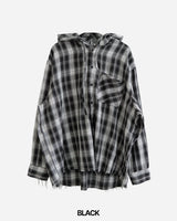 P.O Checked Hooded Shirt
