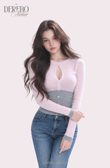 Rosy Moore Pink Gray Layered Tee