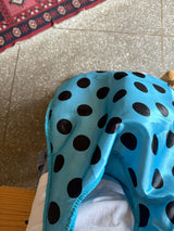 aqua blue dot bag