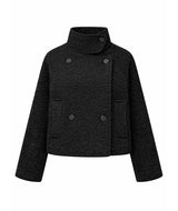 Luen Double Button High Neck Short Coat