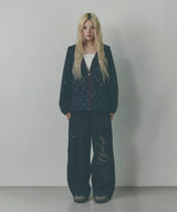 Dot Asymmetric Cutout Windbreaker [Navy]