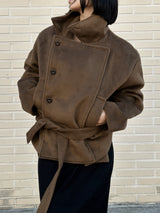 [안감누빔] Caramel double short coat