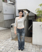 ボタン ハーフスリーブ Tシャツ