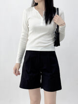 Agnelli 3/4 pintuck shorts