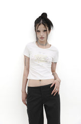 Me愛 - Me愛 Tシャツ (ベージュ)