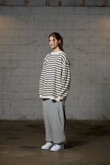 JERRY STRIPE OVERFIT LONG SLEEVE T-SHIRT / IVORY