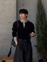 Macca waffle henley neck