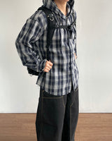 P.O Checked Hooded Shirt